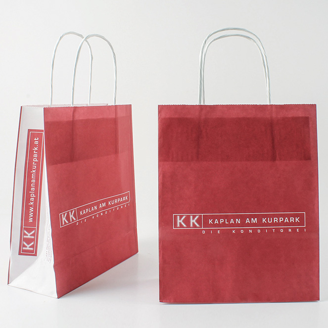 Paper carrier bag with paper cord and 1C print Image